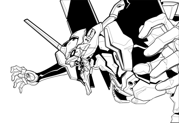 Евангелион ева 01 черно белый