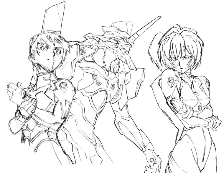 Рей Евангелион чб