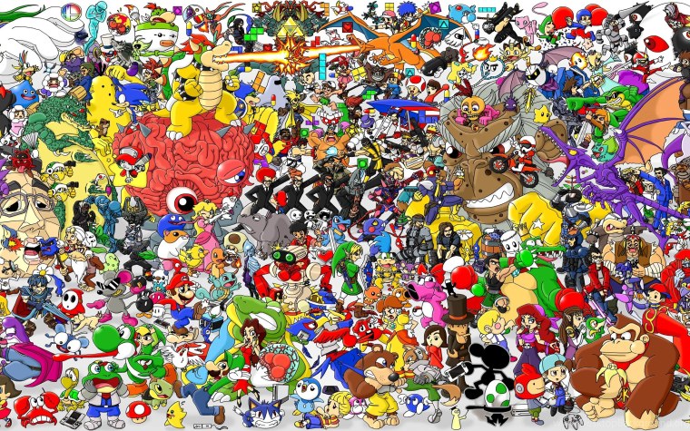 Фон с персонажами из игр