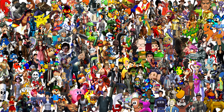 Коллаж из персонажей игр