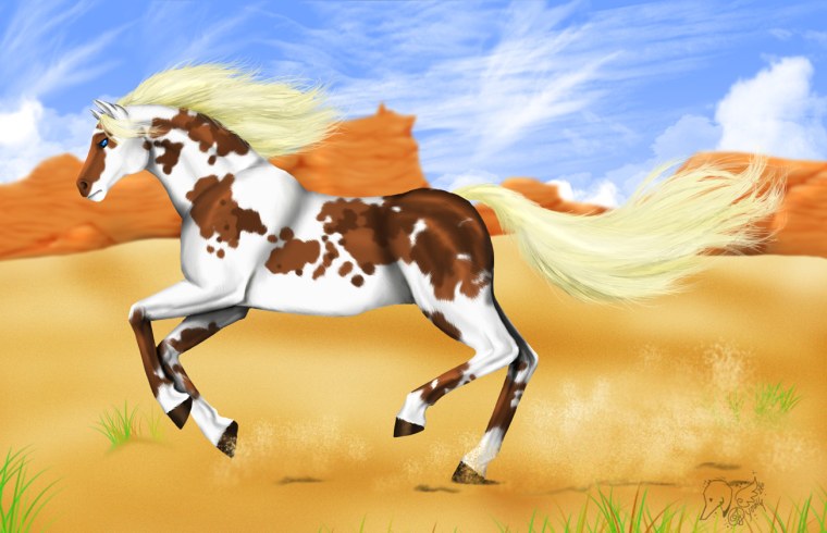 Лошадь бежит
