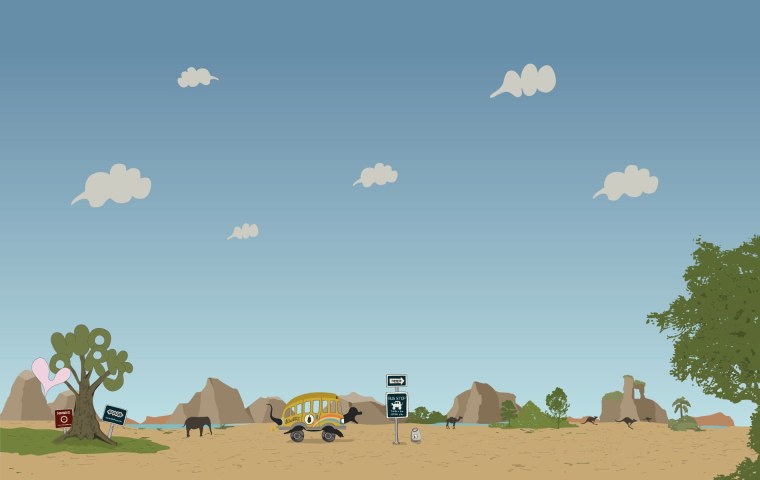 Лес в мультяшном стиле