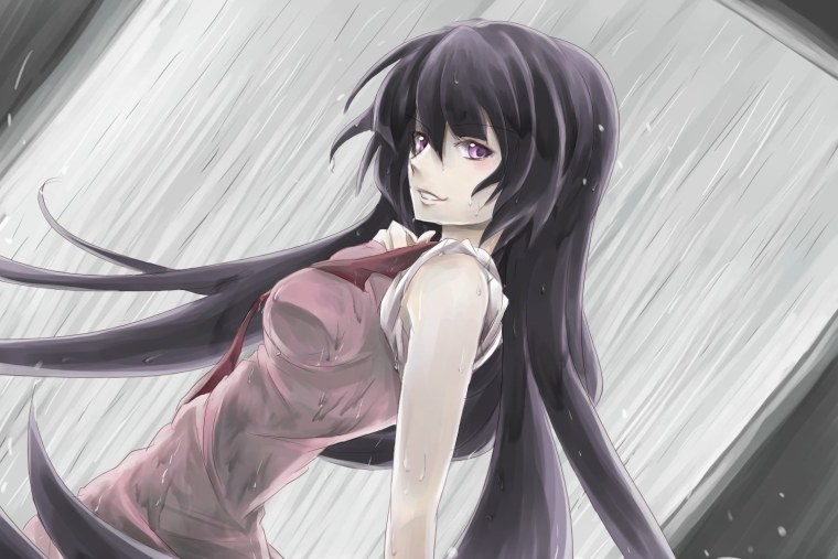 Аниме девушка с черными волосами