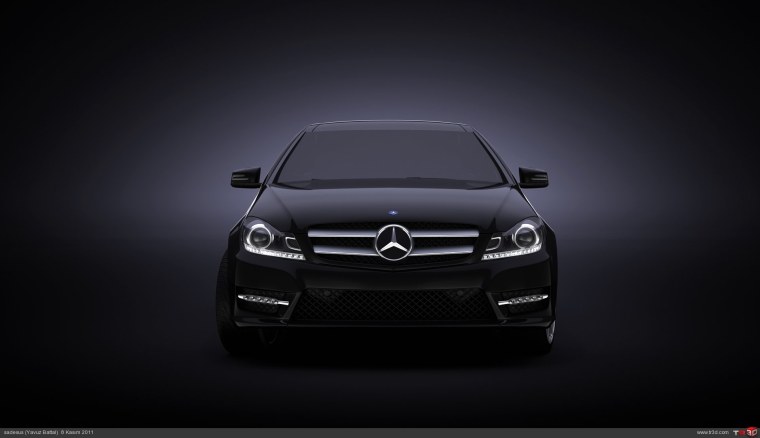 Мерседес е200 на черном фоне