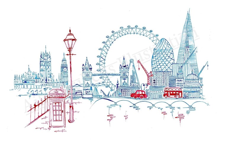 Биг Бен Англия с телефонной будкой