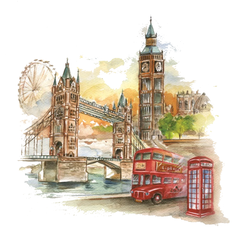 Англия акварель