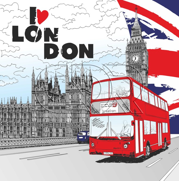 Англия Биг Бен скетч