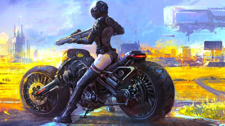 Парень с девушкой на мотоцикле