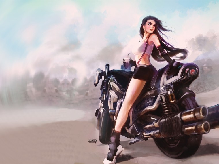 Гонщица на мотоцикле