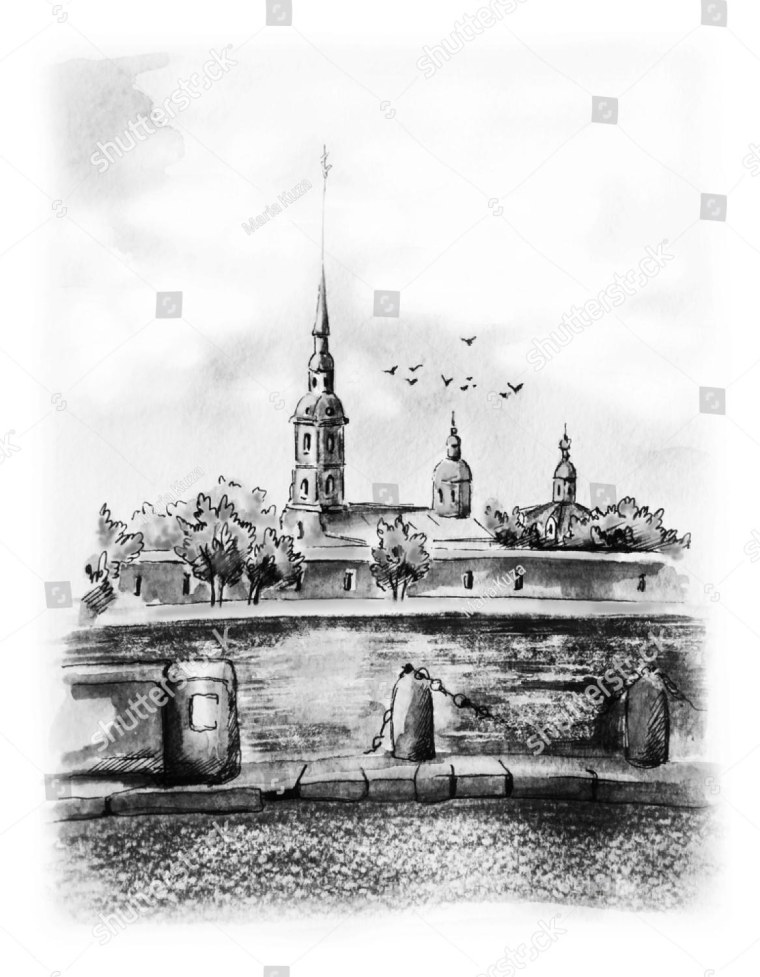 Петропавловская крепость в Санкт-Петербурге рисунок