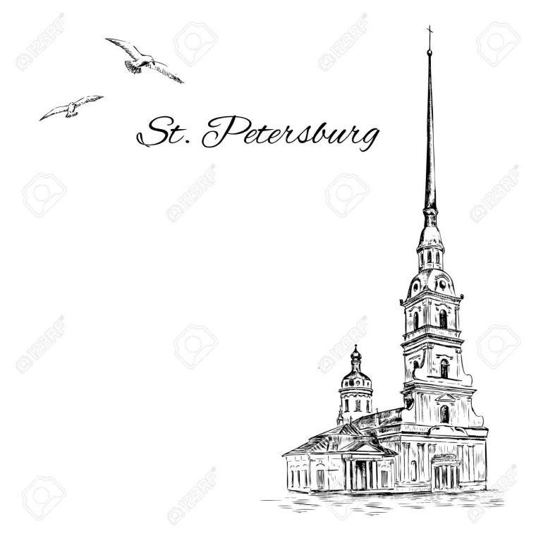 Петропавловская крепость в Санкт-Петербурге раскраска