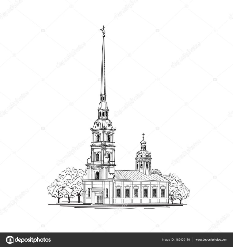 Петропавловская крепость рисунок сверху