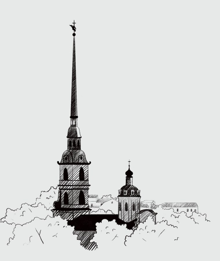 Санкт-Петербург Петропавловская крепость вектор