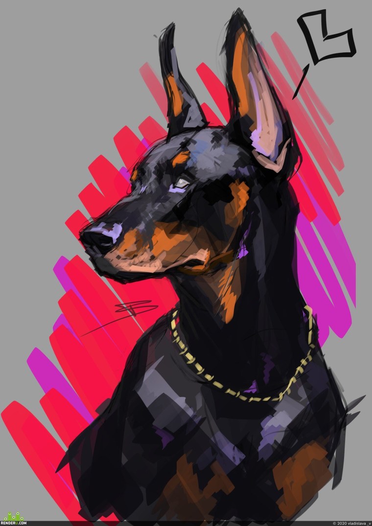 Доберман портрет