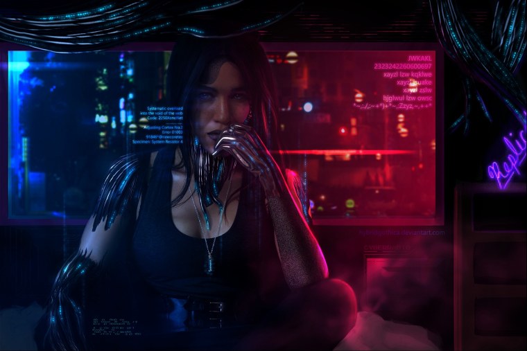 Cyberpunk барышня Sci-Fi