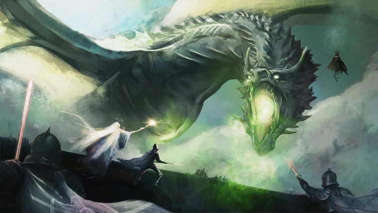 Зеленый дракон арт