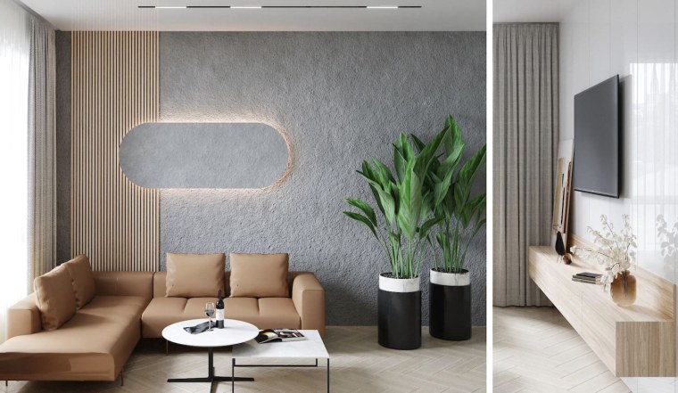 Модные обои для гостиной