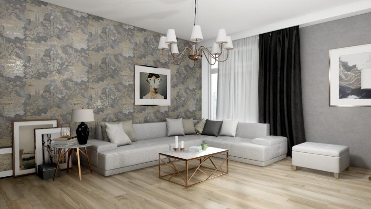 Обои в интерьере гостиной