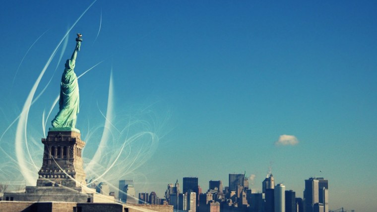 Нью-Йорк со статуей свободы на рабочий стол