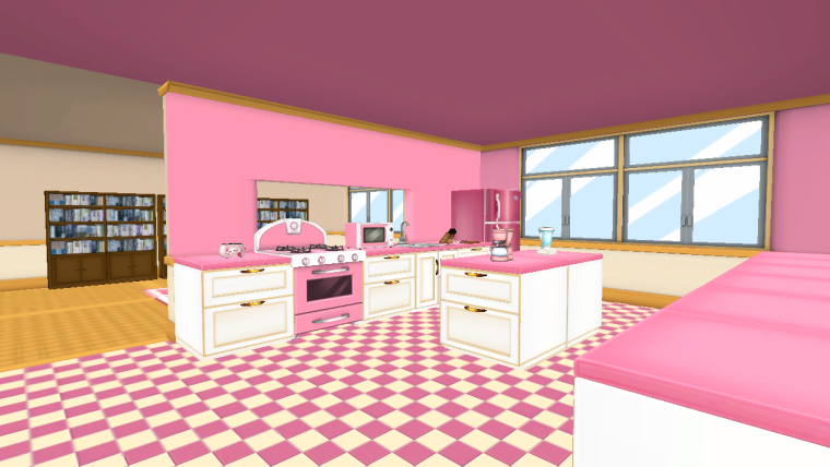 Кухня со столом аниме