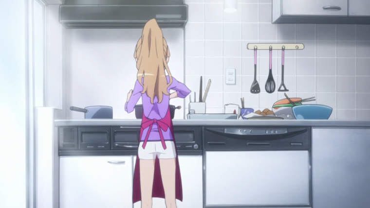 Кухня со столом аниме