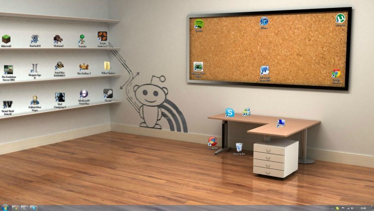 Рабочий стол в виде комнаты