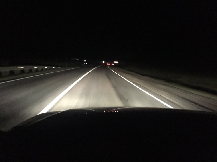 Ночная трасса с боку