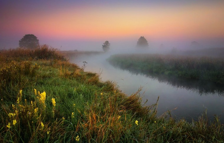 Озеро Леушинский туман