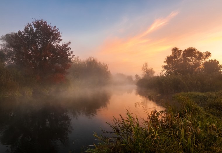 Туманный рассвет обои