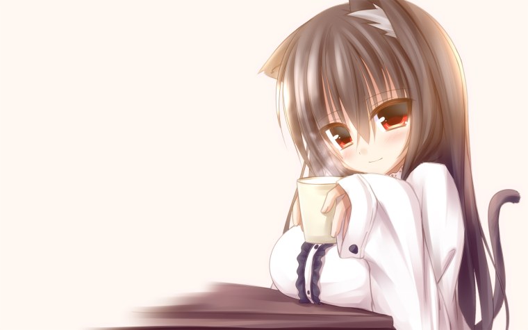 Аниме девочка с ушками грустит