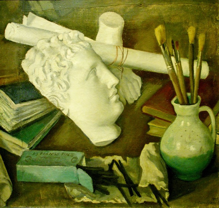 Серебрякова Зинаида Евгеньевна. Натюрморт атрибуты искусства