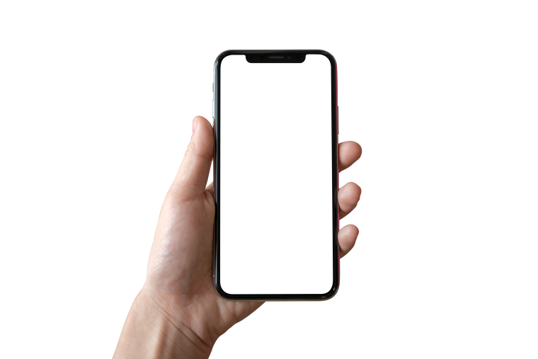 Смартфон на прозрачном фоне