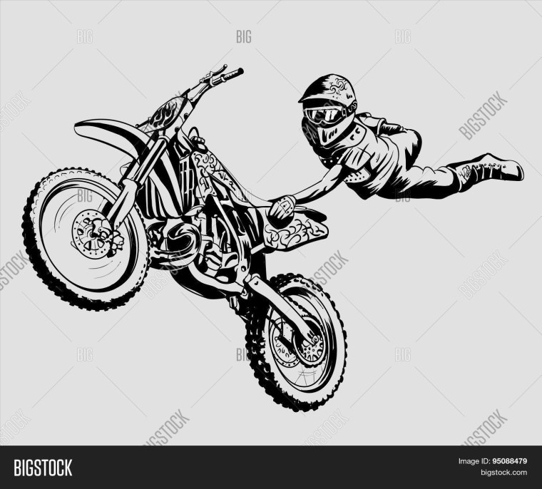 Графический рисунок мотокроссмена