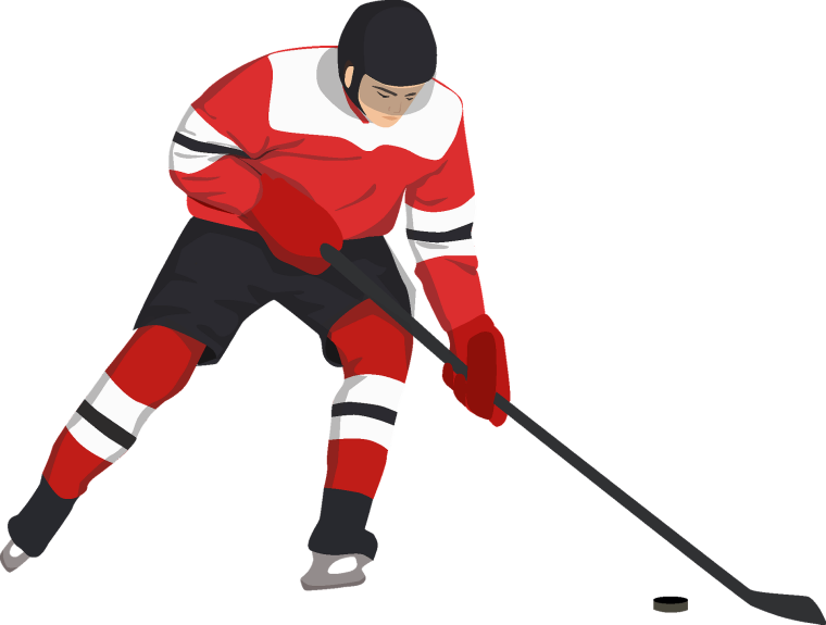 Силуэт хоккеиста с клюшкой