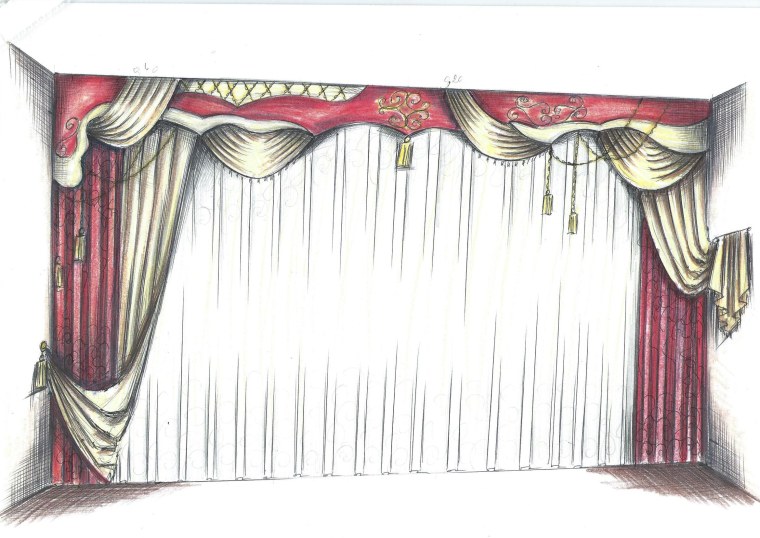 Эскизы штор с ламбрекенами