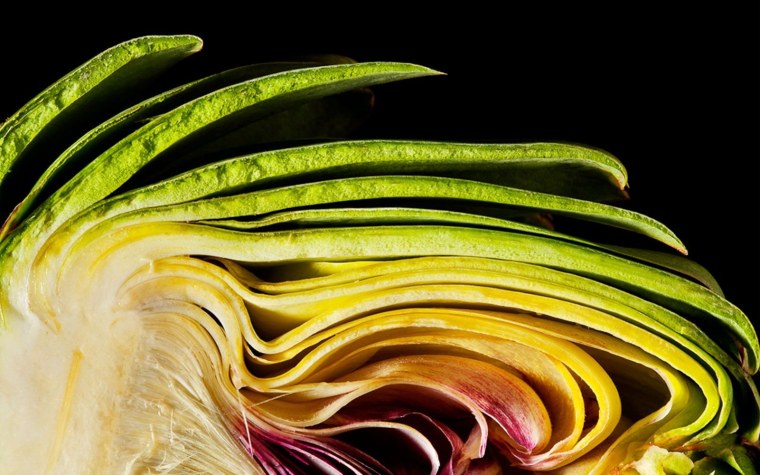 Овощи в разрезе Макросъемка