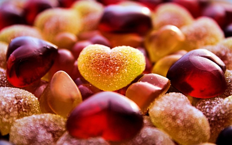 Мармеладки сердечки в сахаре