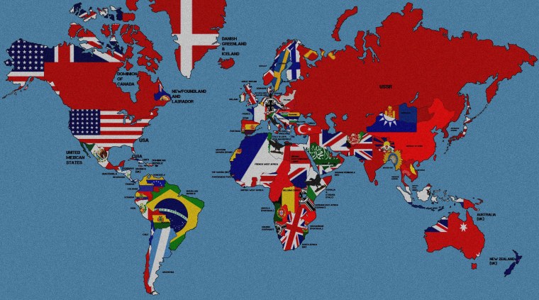 Карта мира 1939 с флагами