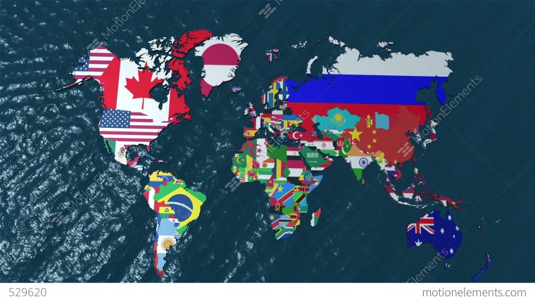 Политическая карта мира с флагами