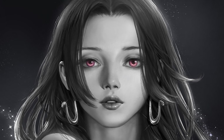 Девушка с белыми волосами арт