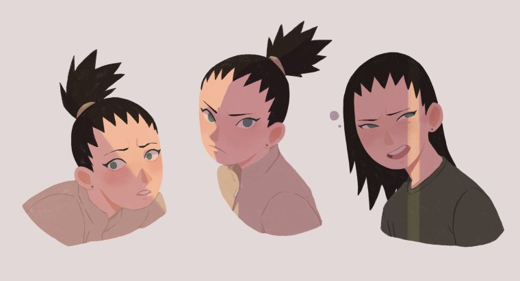 Шикамару на зелёном фоне