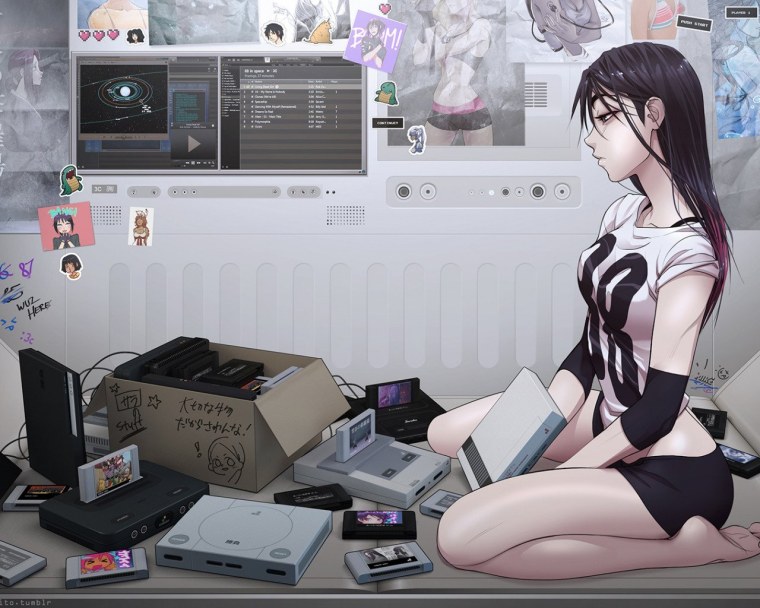 Аниме девушка геймер