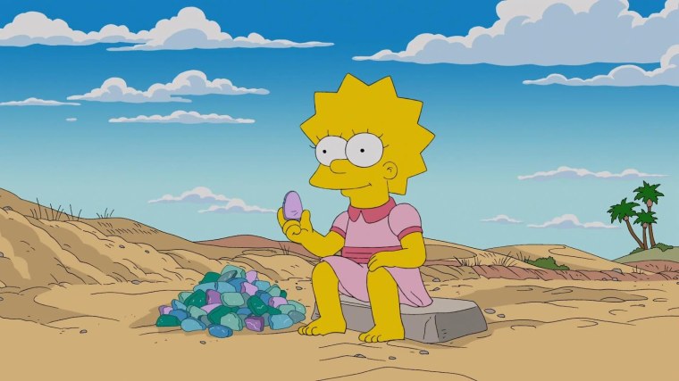 Гомер сидит на машине и смотрит на звезды