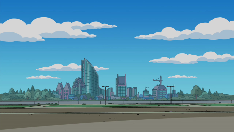 Симпсоны на машине ночью