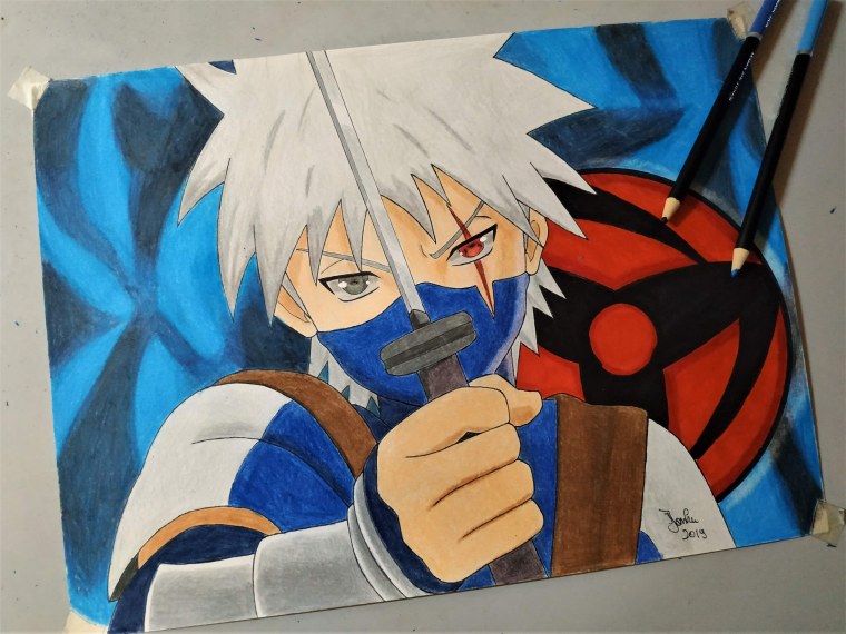 Какаси Хатакэ фломастерами