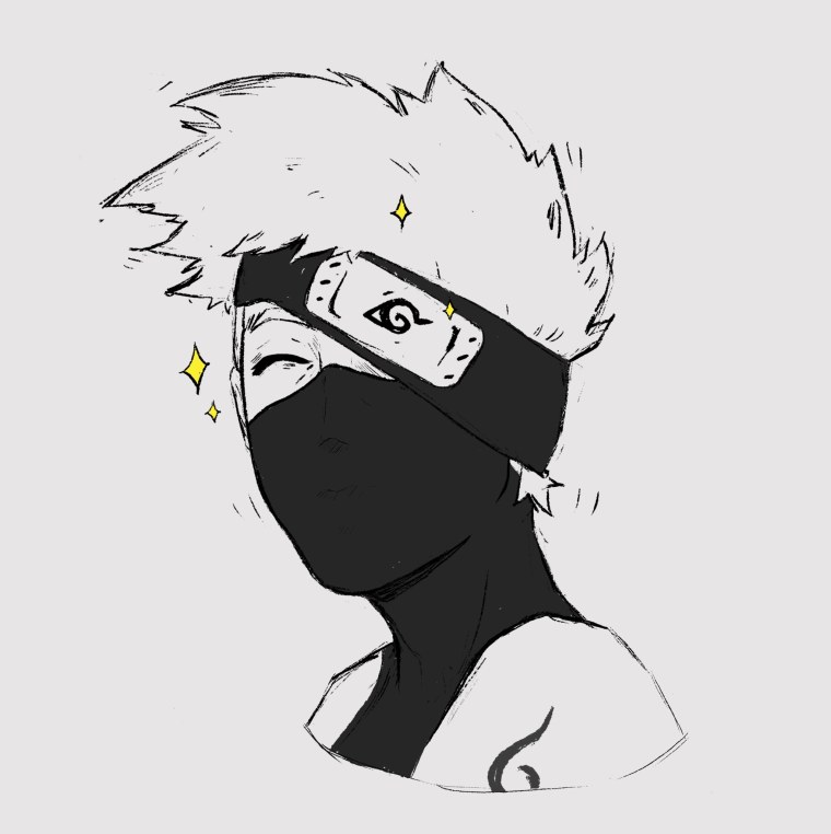 Какаши чёрно белый