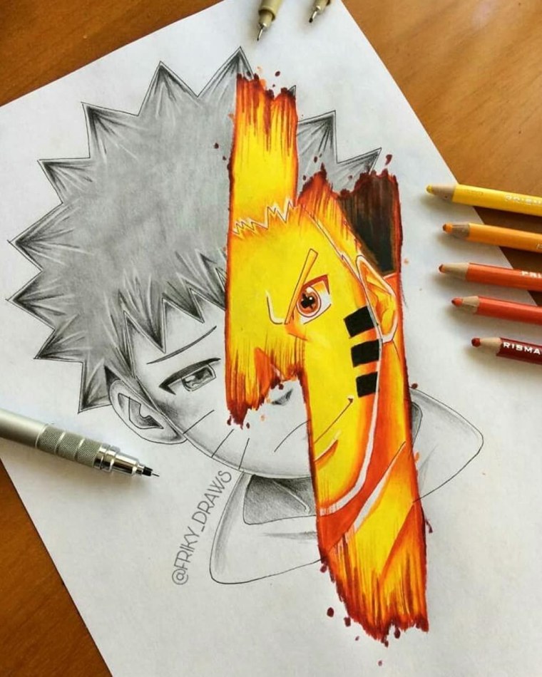 Рисунки Наруто фломастерами