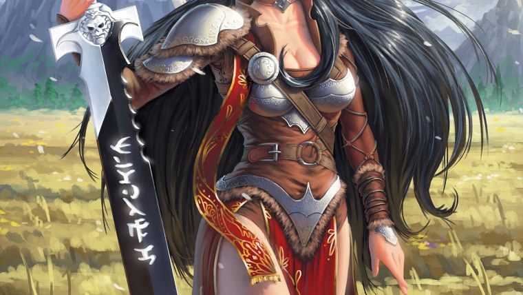 Воительница Валькирия в доспехах