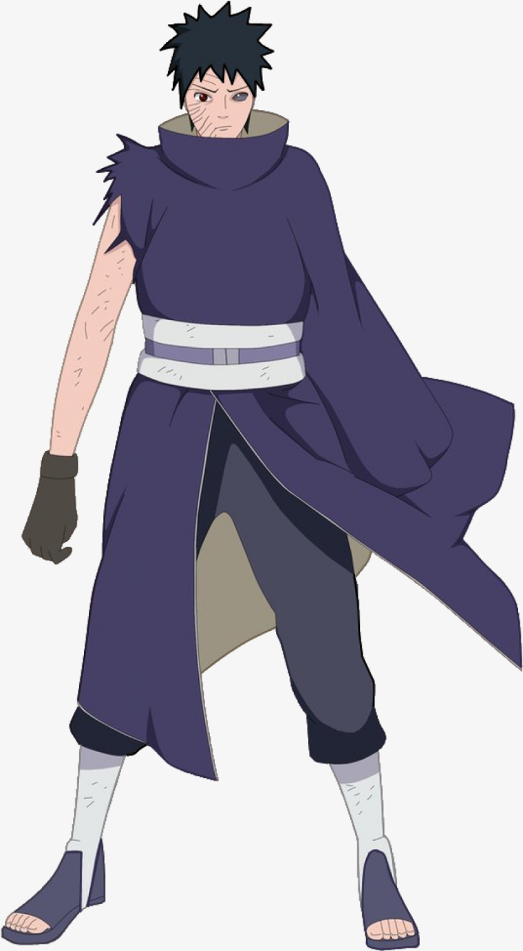 Обито Учиха на белом фоне