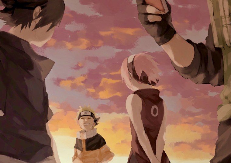 Саске Наруто и Сакура и Какаси +18